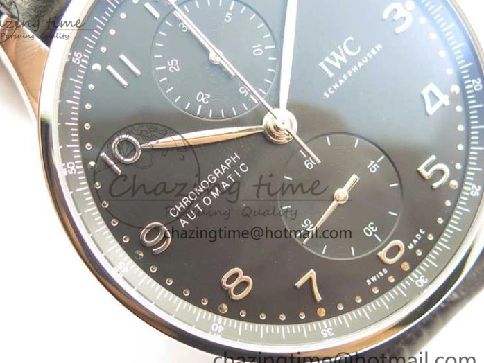 MIROTIME 0325 Portuguese Chrono IW371609 ZF 1:1 Best Edition Black Dial on Black Leather Strap A SmartChoice 7100